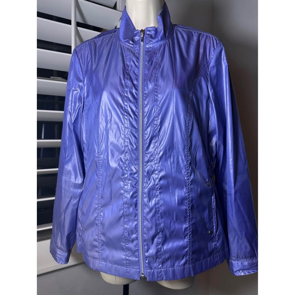 Chicos Zenergy Womens Size 1 Full Zip Windbreaker Jacket Athleisure Activewear
